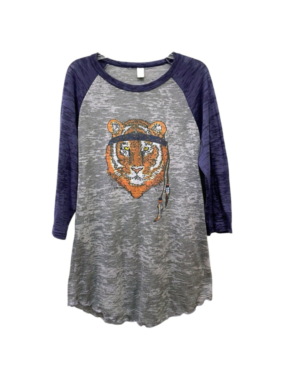 Flower Child Alternative Apparel Womens Large Tiger Burnout T Shirt Hippie Boho